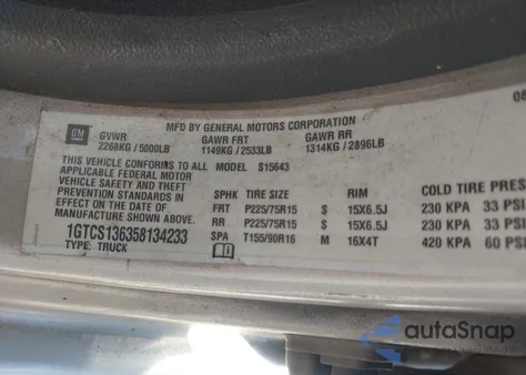 2005 GMC Canyon Sle from USA, damaged, VIN 1GTCS136358134233